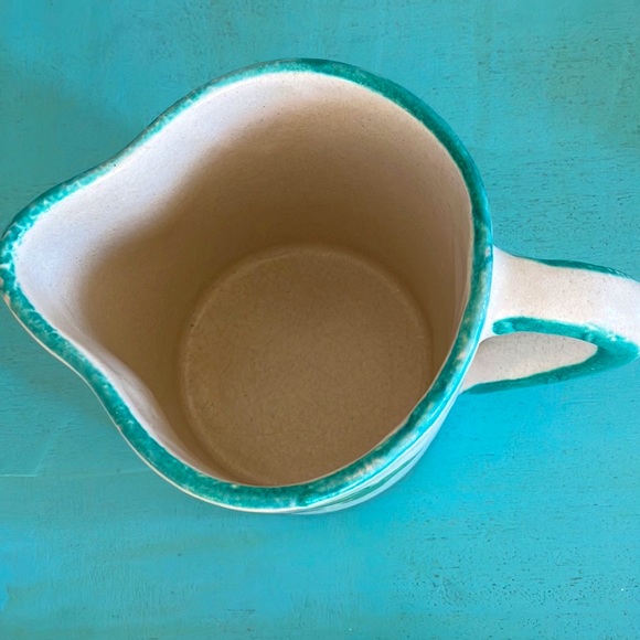 Ceramic Pitcher “Chianti” With Grapes, Leaves Design, Turquoise, 1 Quart - Picture 6 of 10